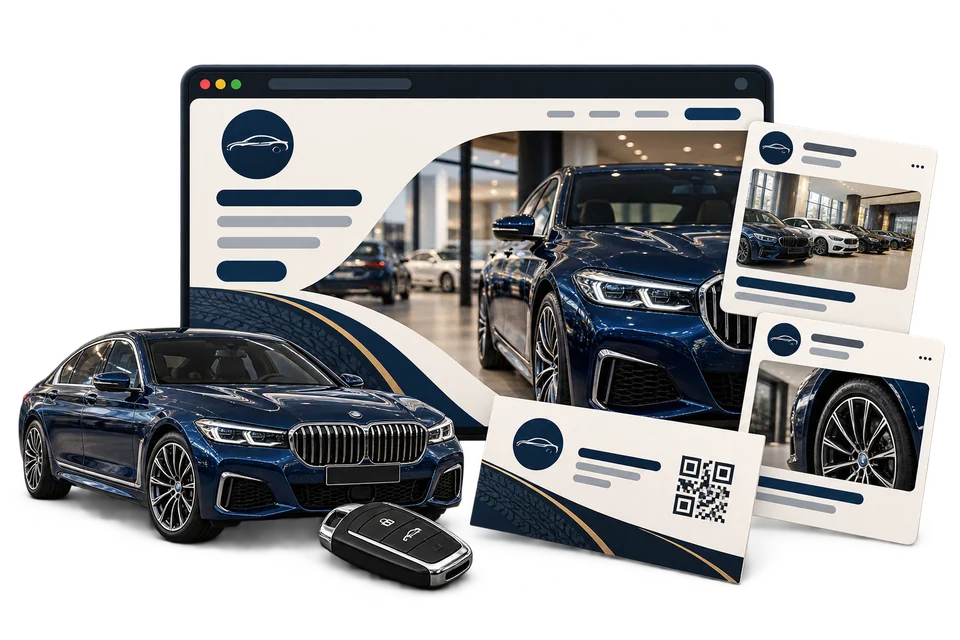 حزمة حضور رقمي لمعرض سيارات