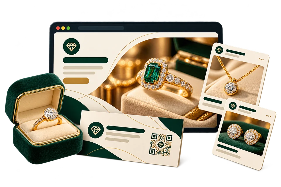 حزمة حضور رقمي لمتجر مجوهرات